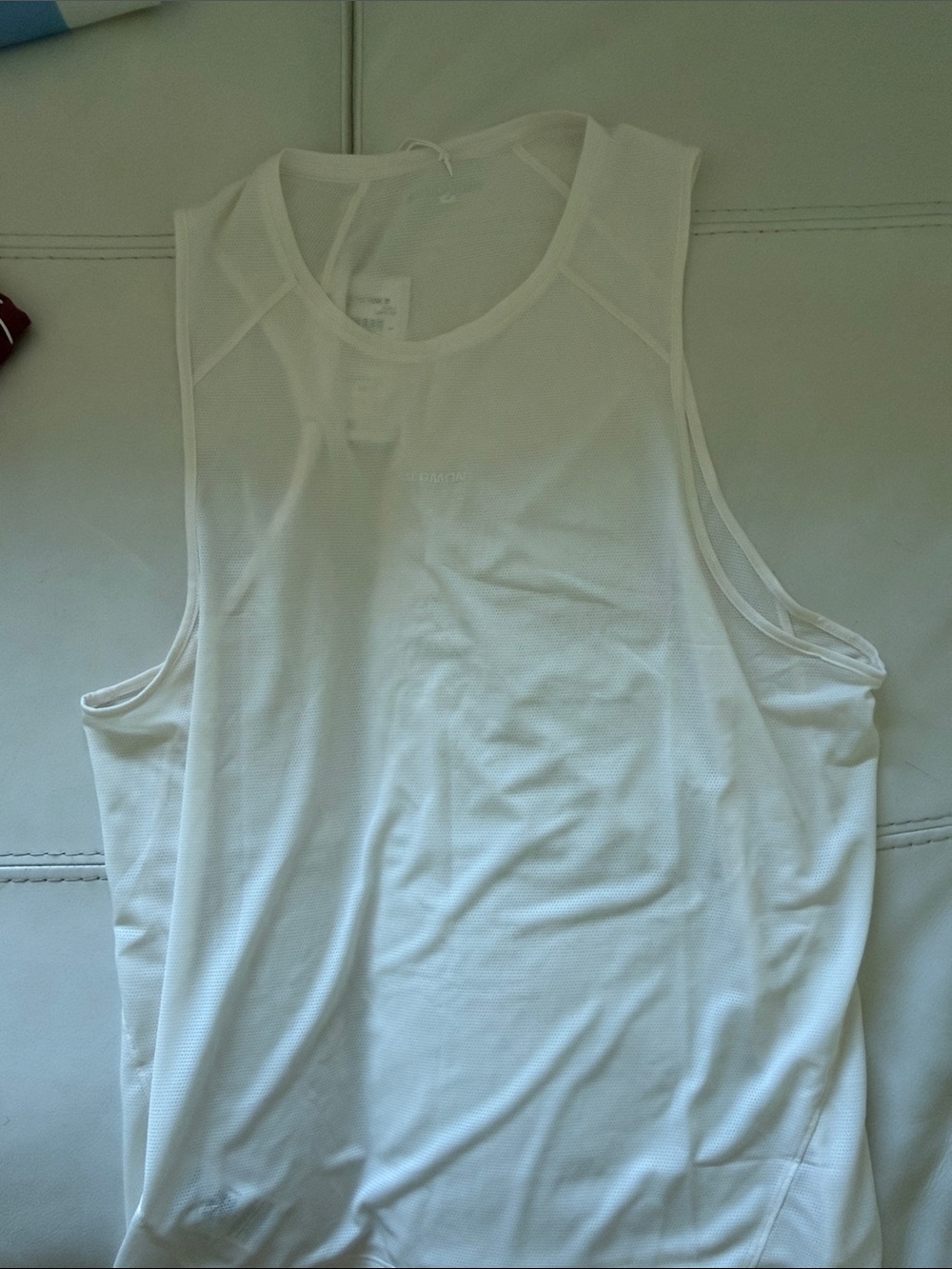 Salomon White Men's Athletic Mesh Tank